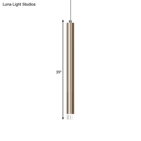 Modern Gold Flute Ceiling Pendant Light For Bar Counter - Led Warm/White 12’/19.5’/23.5’ Height