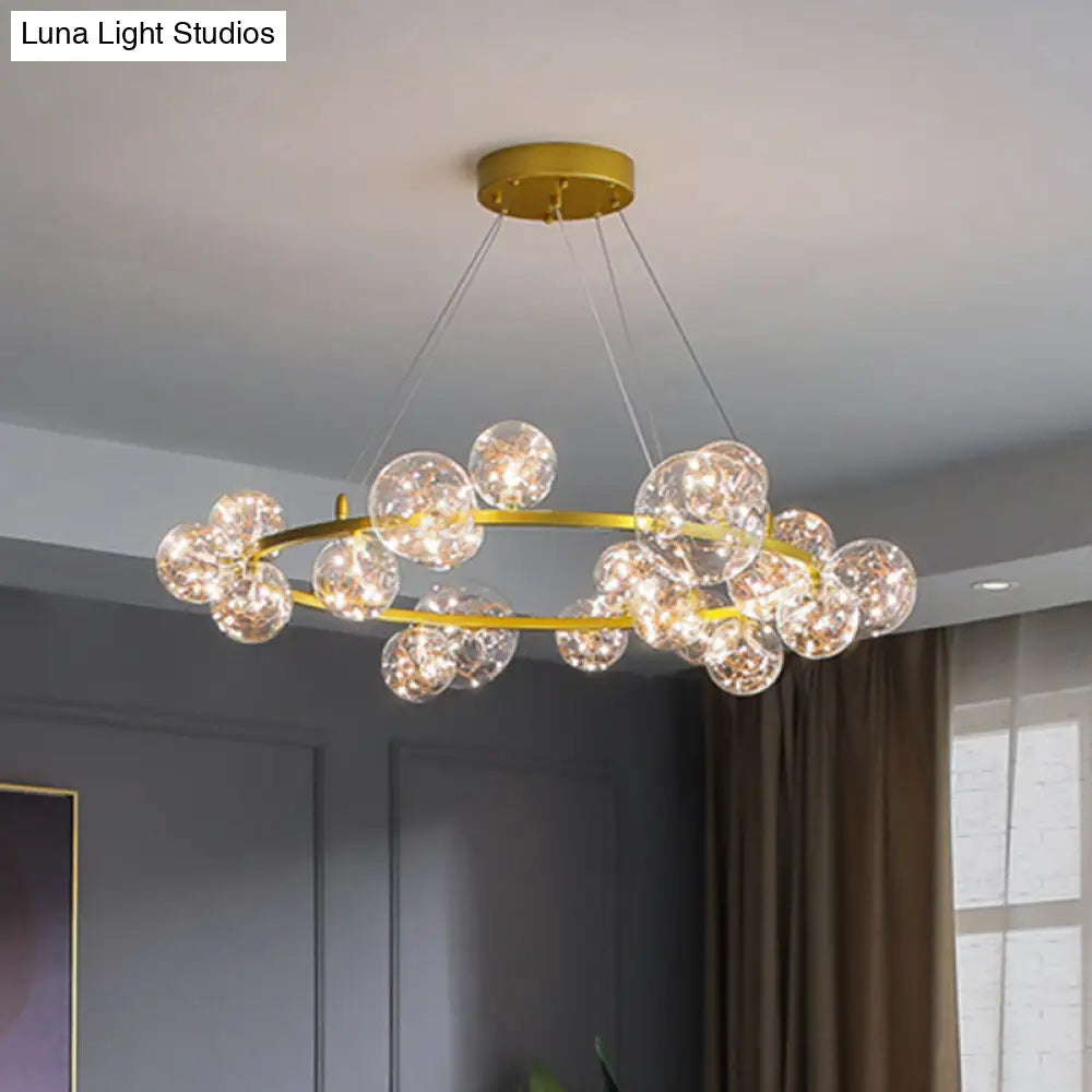 Modern Gold Starry Led Chandelier - Orb Bedroom Ceiling Lamp 9 /