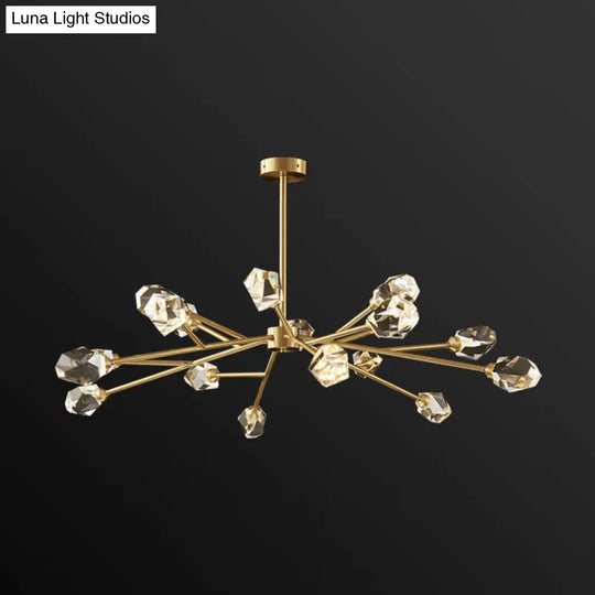 Modern K9 Crystal Gem Chandelier In Gold - 6/9/18-Head Living Room Ceiling Lamp 18 /