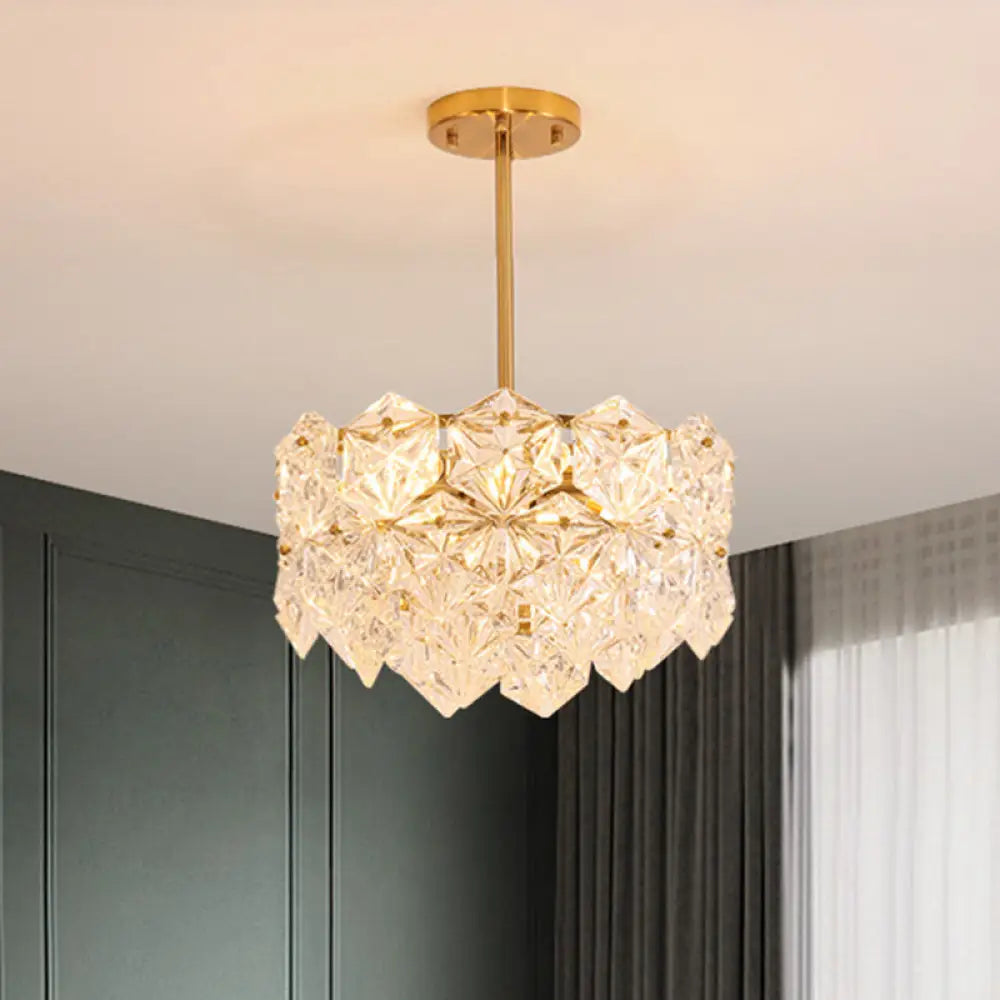 Modern Gold K9 Crystal Snowflake Chandelier Pendant Light 6 /