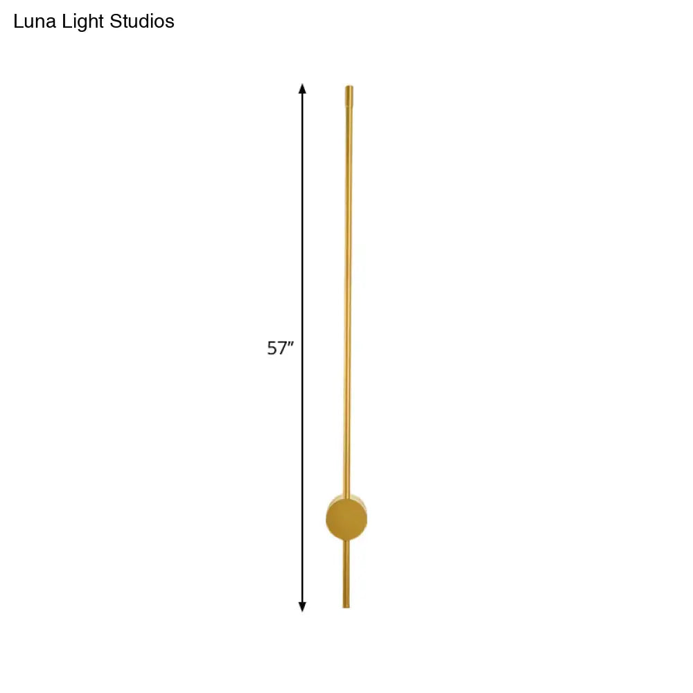 Modern Gold Led Bedside Wall Light Sconce - Minimalist Linear Metal Design (47/57 Width)