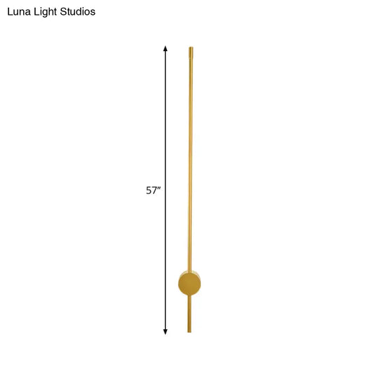 Modern Gold Led Bedside Wall Light Sconce - Minimalist Linear Metal Design (47/57 Width)