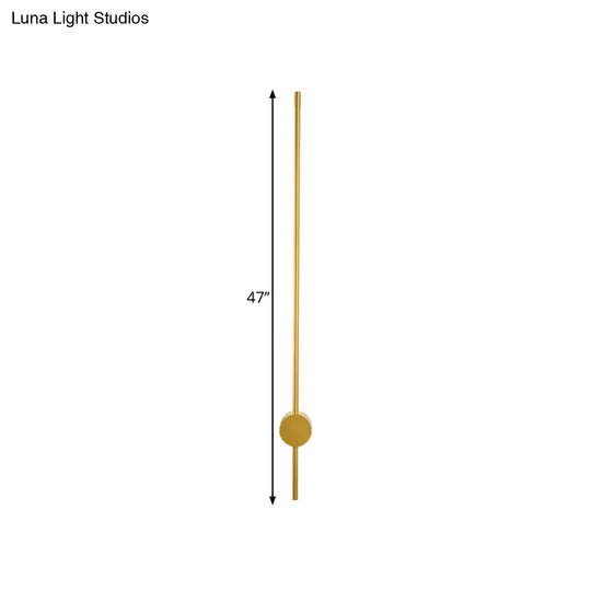 Modern Gold Led Bedside Wall Light Sconce - Minimalist Linear Metal Design (47/57 Width)