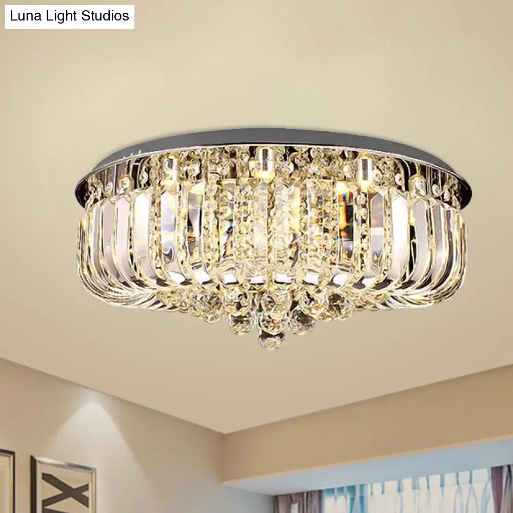 Modern Gold Led Ceiling Light With Prismatic Optical Crystal In Warm/White - 23.5/31.5 Wide Clear /