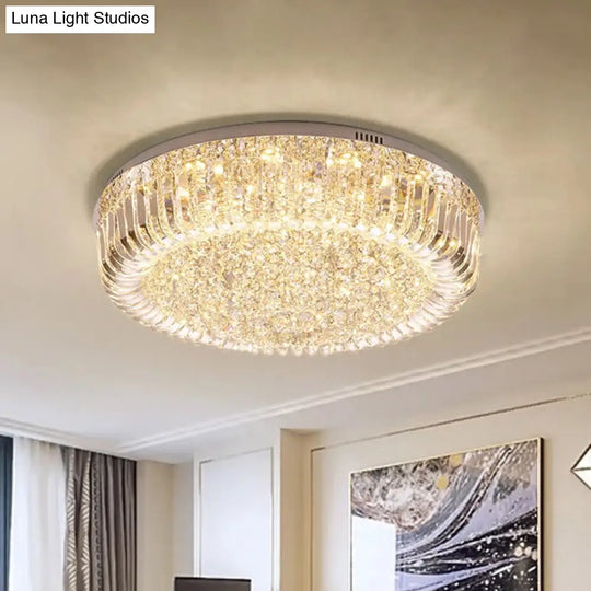 Modern Gold Led Ceiling Light With Prismatic Optical Crystal In Warm/White - 23.5/31.5 Wide