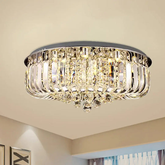 Modern Gold Led Ceiling Light With Prismatic Optical Crystal In Warm/White - 23.5’/31.5’ Wide