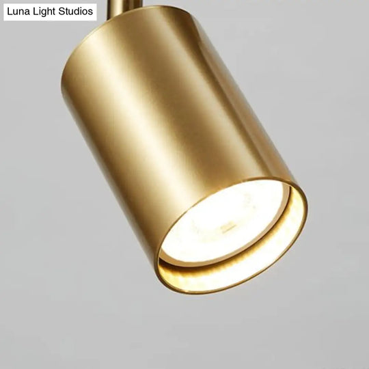 Modern Gold Led Flush Ceiling Spotlight With Sleek Tubular Design And Metallic Shade