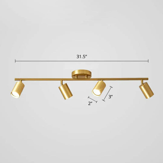 Modern Gold Led Flush Ceiling Spotlight With Sleek Tubular Design And Metallic Shade 4 /