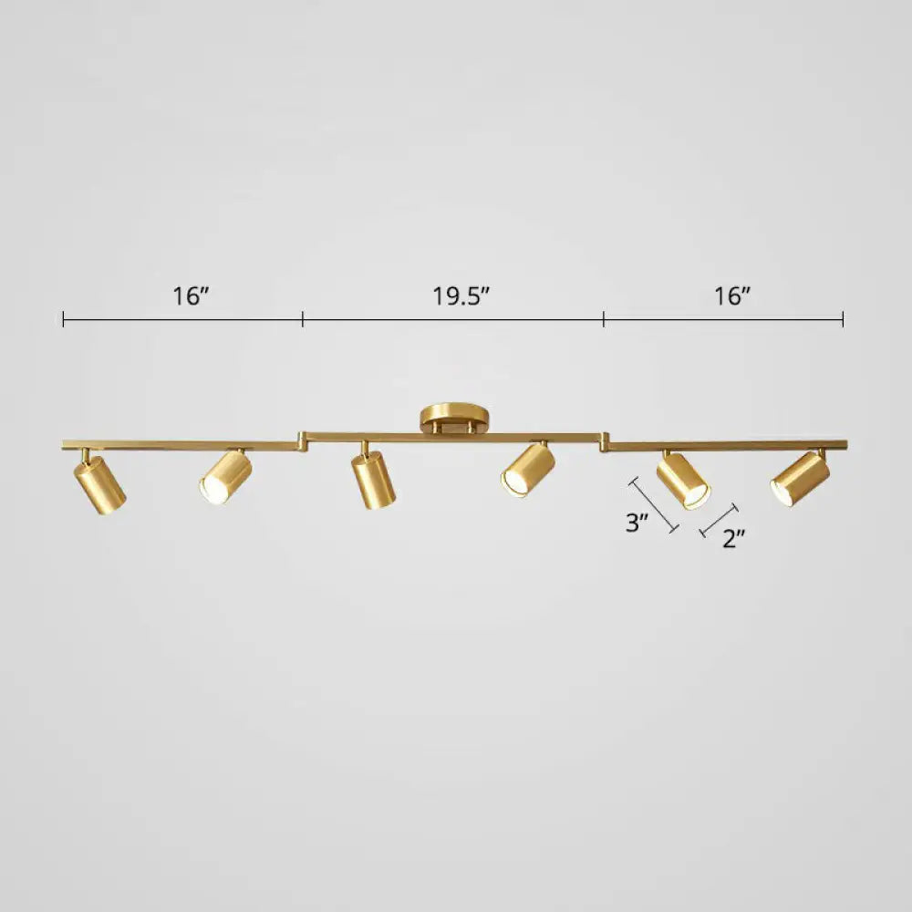 Modern Gold Led Flush Ceiling Spotlight With Sleek Tubular Design And Metallic Shade 6 /