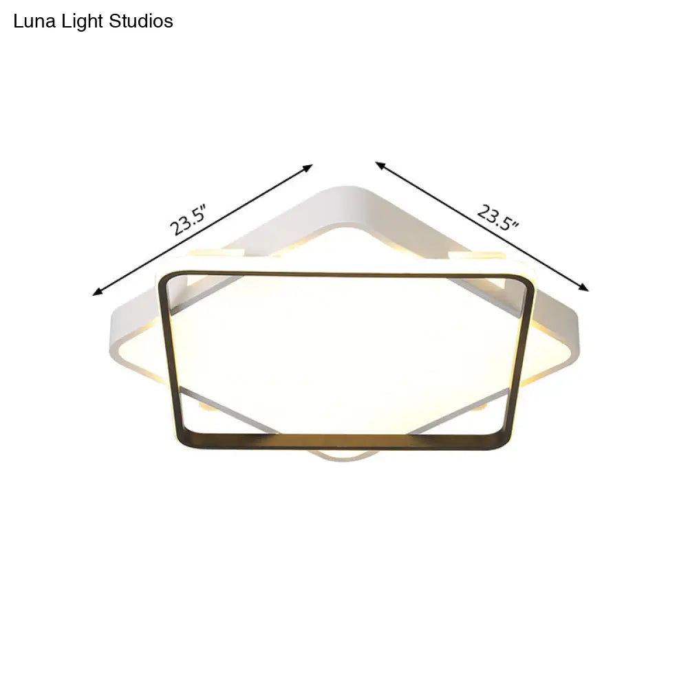 Modern Gold Led Flush Mount Ceiling Light Fixture In Warm/White - 18/23.5 Width