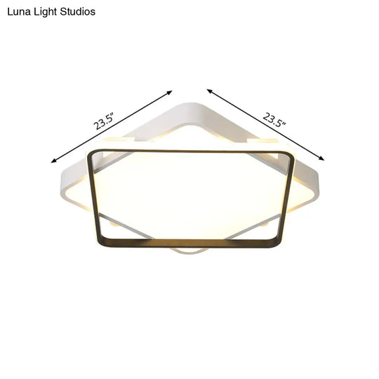 Modern Gold Led Flush Mount Ceiling Light Fixture In Warm/White - 18/23.5 Width