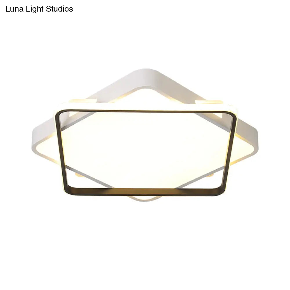 Modern Gold Led Flush Mount Ceiling Light Fixture In Warm/White - 18/23.5 Width