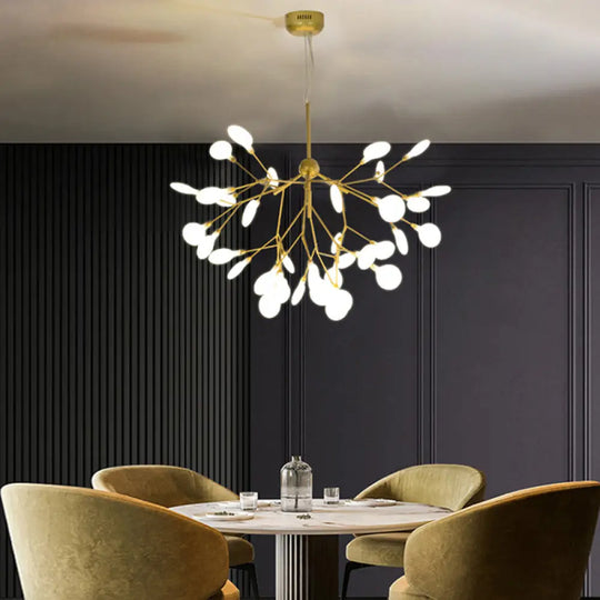 Modern Gold Led Pendant Chandelier For Dining Room - Acrylic Branch Design 45 /