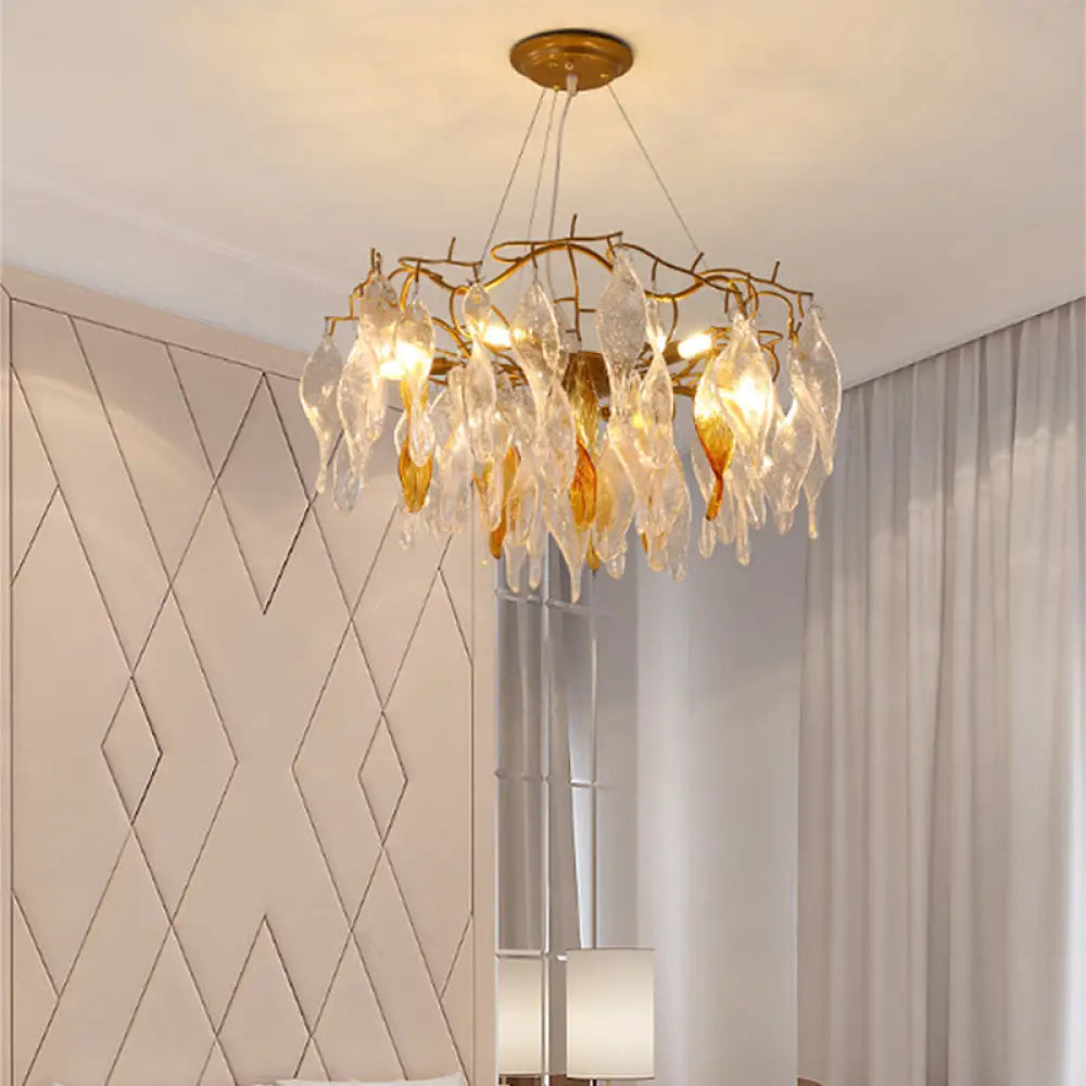 Modern Gold Led Spiral Chandelier - 6 Lights Dining Room Pendant