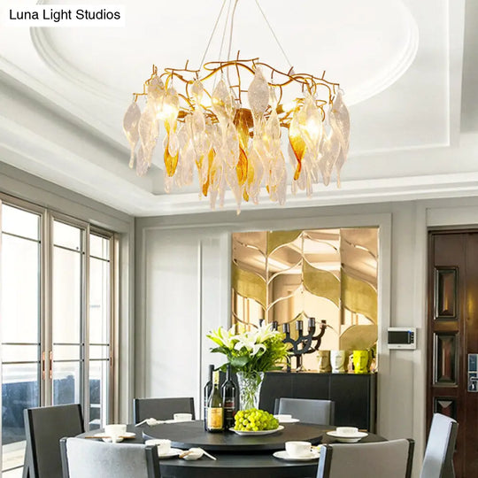 Modern Crystal Spiral Chandelier - 6-Light Gold Led Pendant For Dining Room