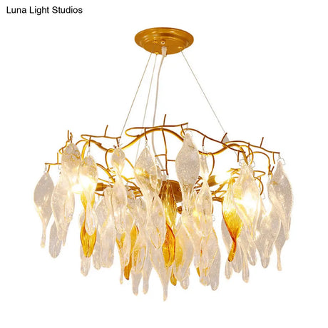 Modern Gold Led Spiral Chandelier - 6 Lights Dining Room Pendant