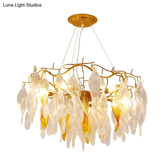 Modern Gold Led Spiral Chandelier - 6 Lights Dining Room Pendant