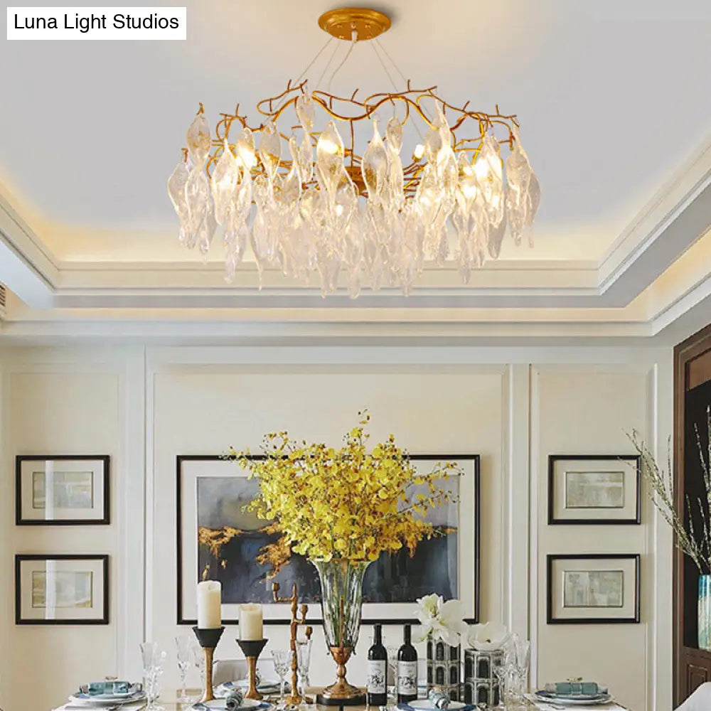 Modern Gold Led Spiral Chandelier - 6 Lights Dining Room Pendant