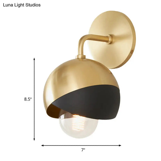 Modern Gold Led Wall Sconce - Metal Global Light Fixture For Study Room