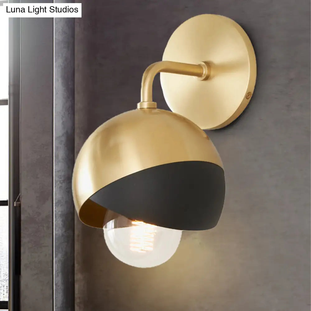 Modern Gold Led Wall Sconce - Metal Global Light Fixture For Study Room