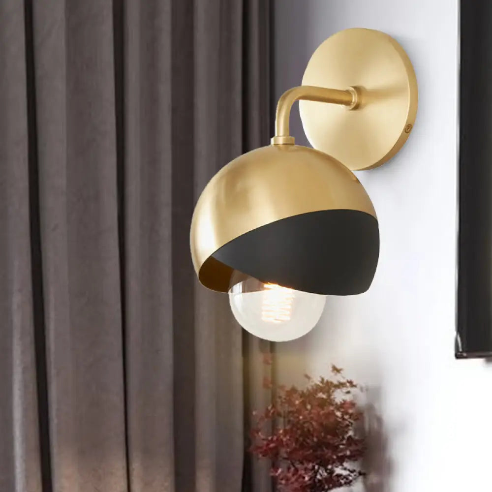 Modern Gold Led Wall Sconce - Metal Global Light Fixture For Study Room