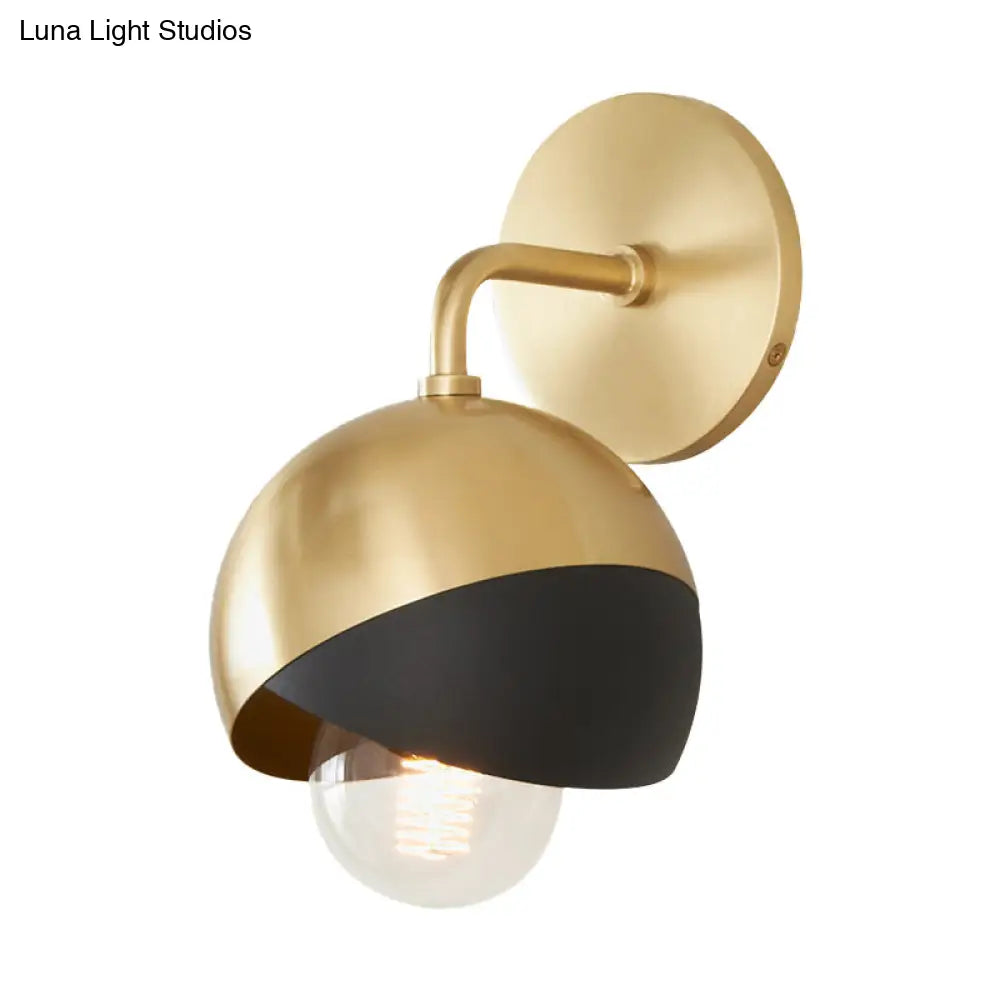 Modern Gold Led Wall Sconce - Metal Global Light Fixture For Study Room