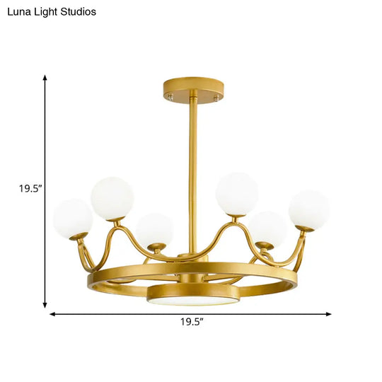 Modern Gold Linear Metal Chandelier 6 - Head Nursery Room Light Fixture