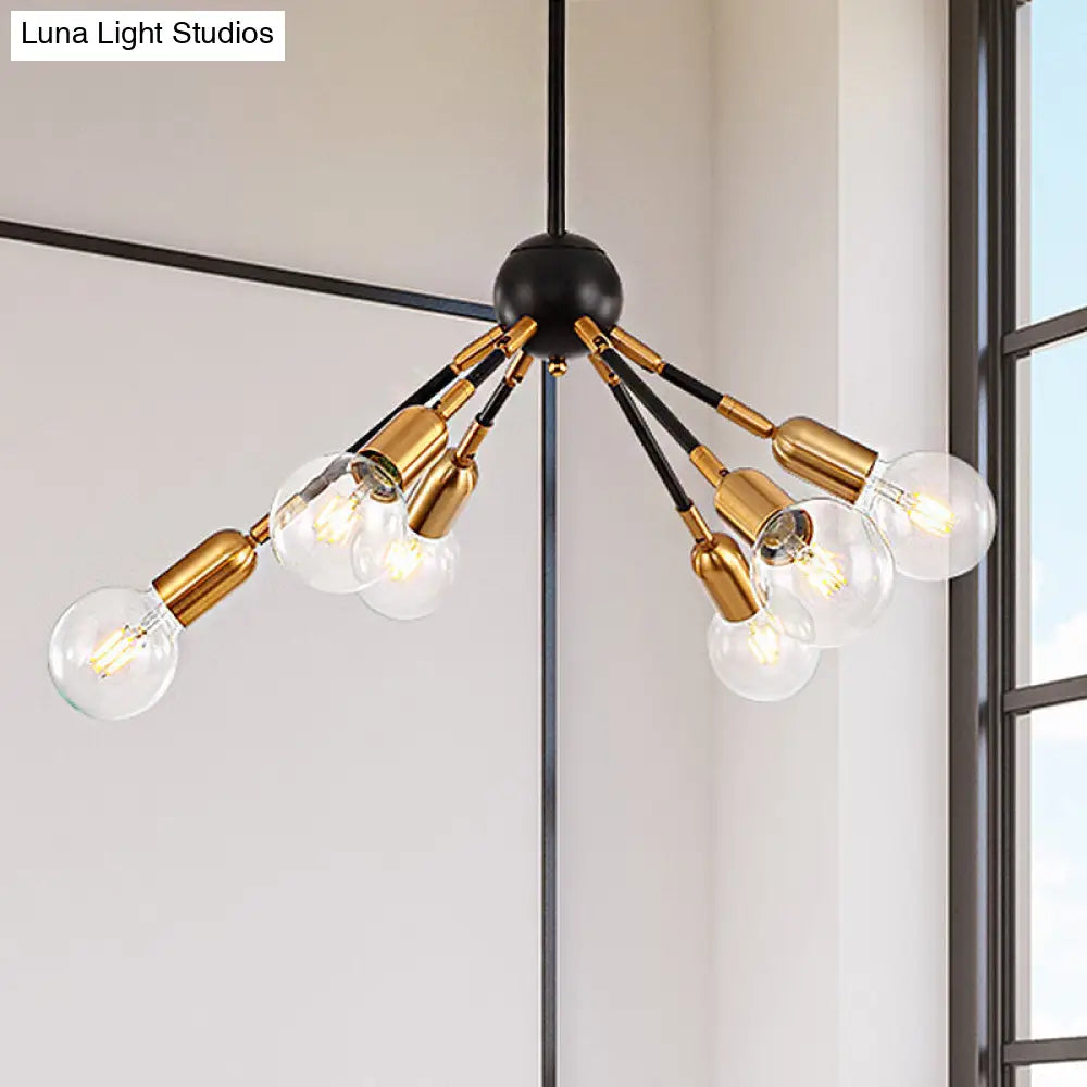 Modern Abstract Gold Metal Chandelier Ceiling Lamp For Bedrooms - Multi Light Hanging Fixture