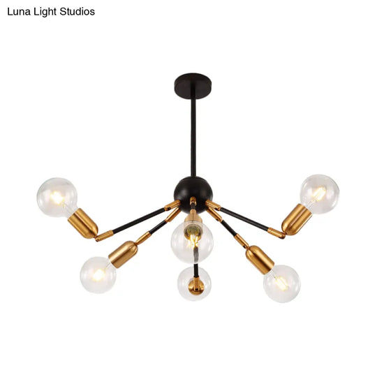 Modern Gold Metal Chandelier - Abstract Design With Multiple Lights Hanging Ceiling Lamp For