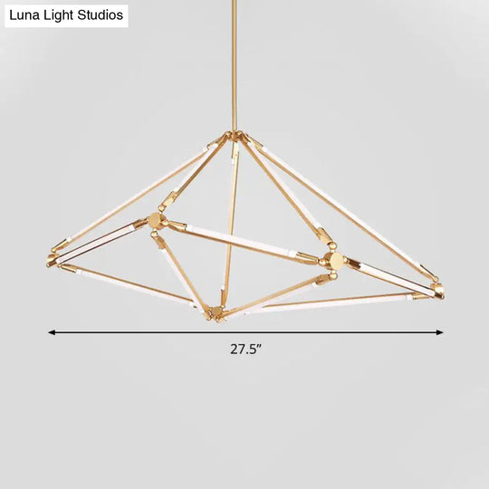 Modern Gold Metal Diamond Led Chandelier - Hanging Ceiling Light