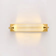 Modern Gold Metal Led Crystal Vanity Sconce - Wall Mounted Mirror Front For Bath Brass / 16