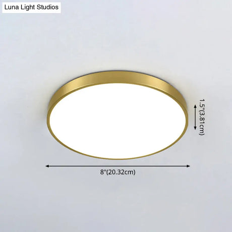Modern Gold Metal Led Flush Mount Ceiling Lamp For Bedroom Lighting
