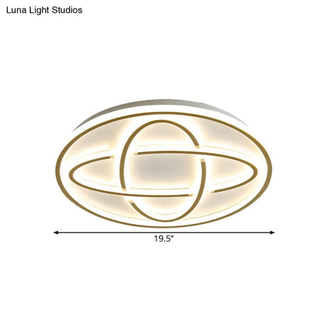 Modern Gold Metal Led Flush Mount Ceiling Light For Living Room