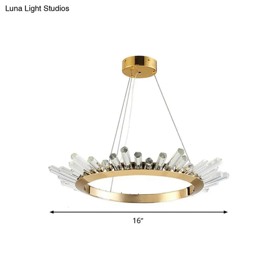 Modern Gold Metal Led Pendant Chandelier For Bedroom - 16/21.5/31.5 Wide