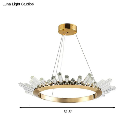 Modern Gold Metal Led Pendant Chandelier For Bedroom - 16/21.5/31.5 Wide