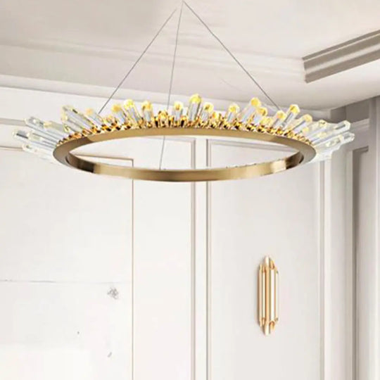 Modern Gold Metal Led Pendant Chandelier For Bedroom - 16/21.5/31.5 Wide / 31.5