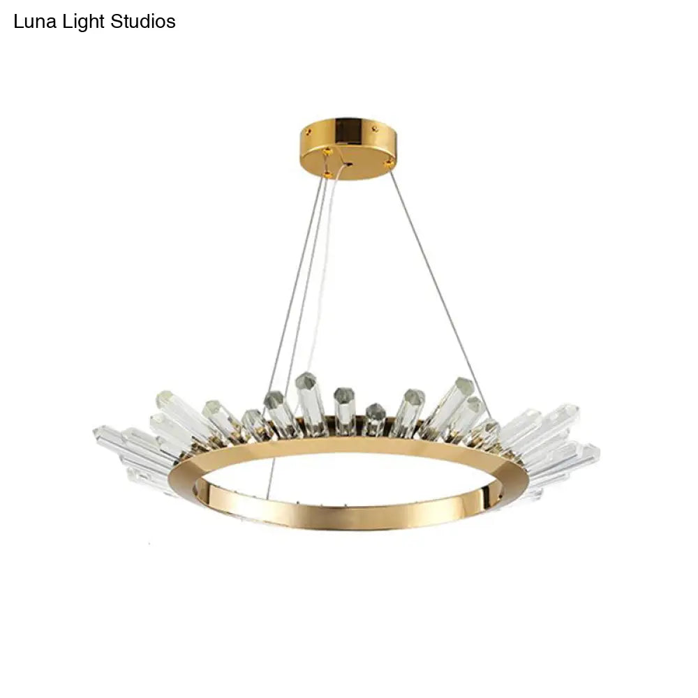 Modern Gold Metal Led Pendant Chandelier For Bedroom - 16/21.5/31.5 Wide