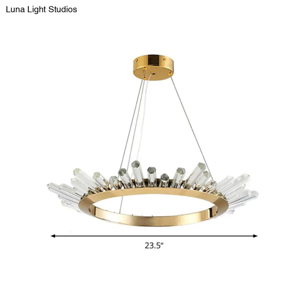 Modern Gold Metal Led Pendant Chandelier For Bedroom - 16/21.5/31.5 Wide