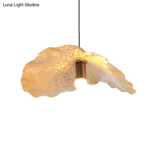 Modern Gold Metal Lotus Leaf Pendant Light For Kitchen And Study Room