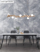 Modern Gold Metal Pendant Lighting With Glass Spherical Shade - Ideal For Dining Table Or Island