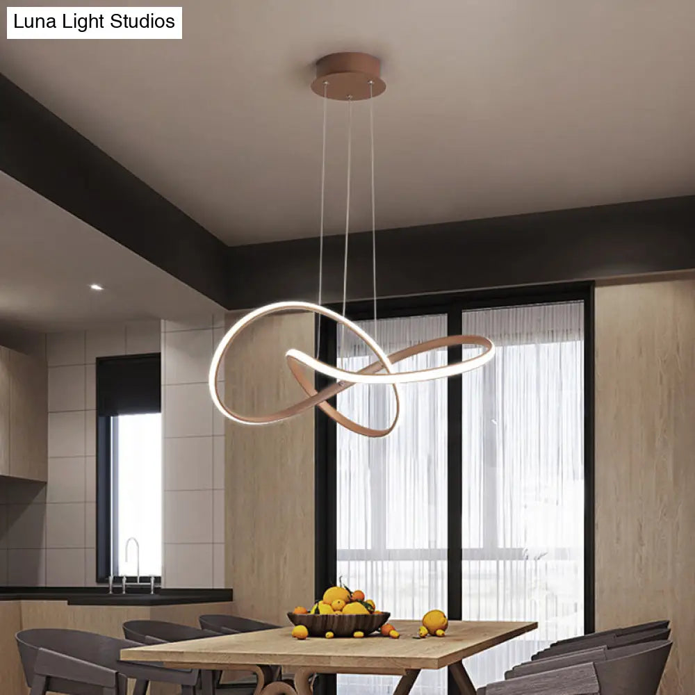 Modern Gold Metallic Led Chandelier Pendant Light For Restaurants - Sleek And Seamless Design