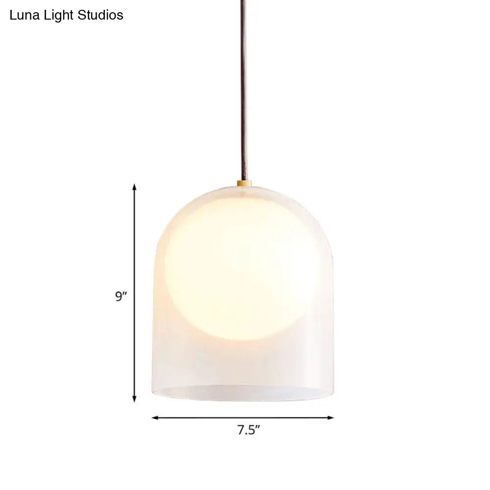 Modern Opal Glass Hanging Light Kit- Gold Ceiling Lamp With Ball Shade