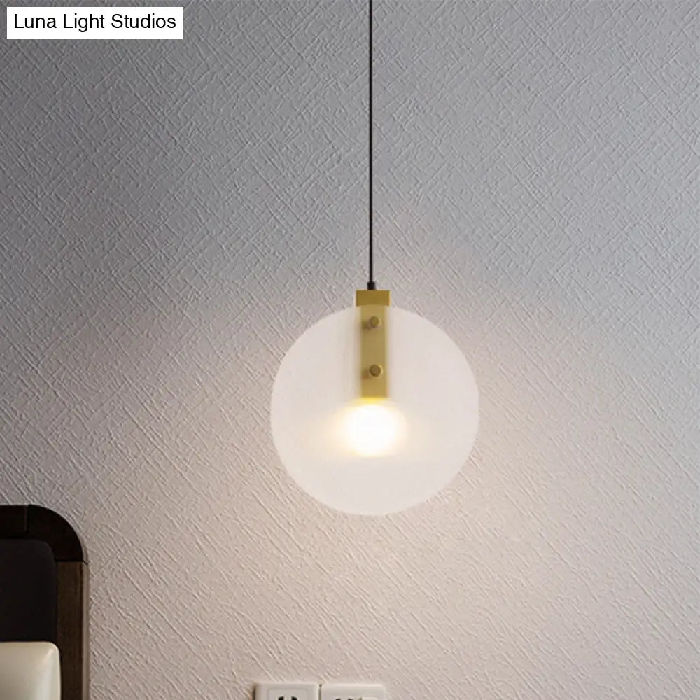 Modern Gold Orb Pendant Lamp With Clear Glass Suspension – Ideal For Dining Room Lighting