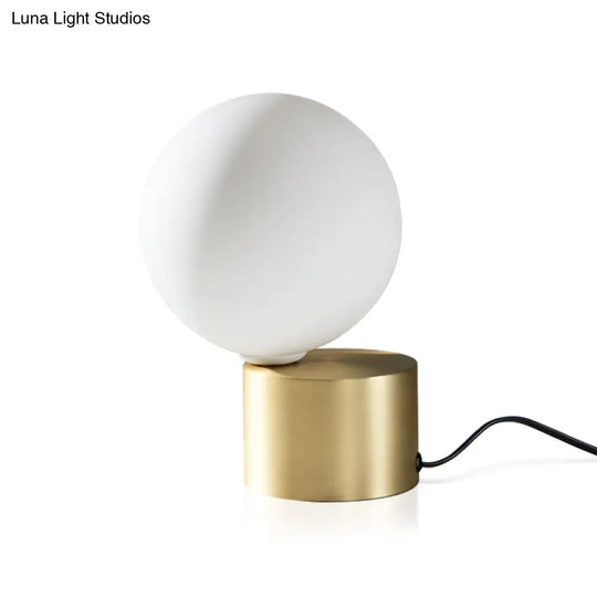 Modern Gold Orb Table Lamp With Frosted Glass Shade - Perfect Night Stand Light