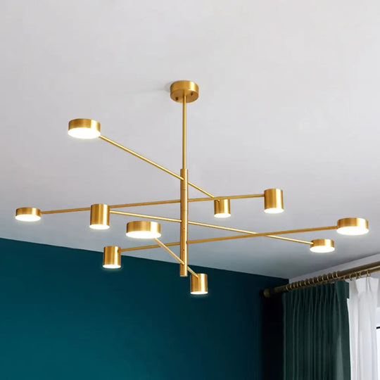 Modern Gold Pendant Light With Flat Discs - Hanging Ceiling Fixture 10 /