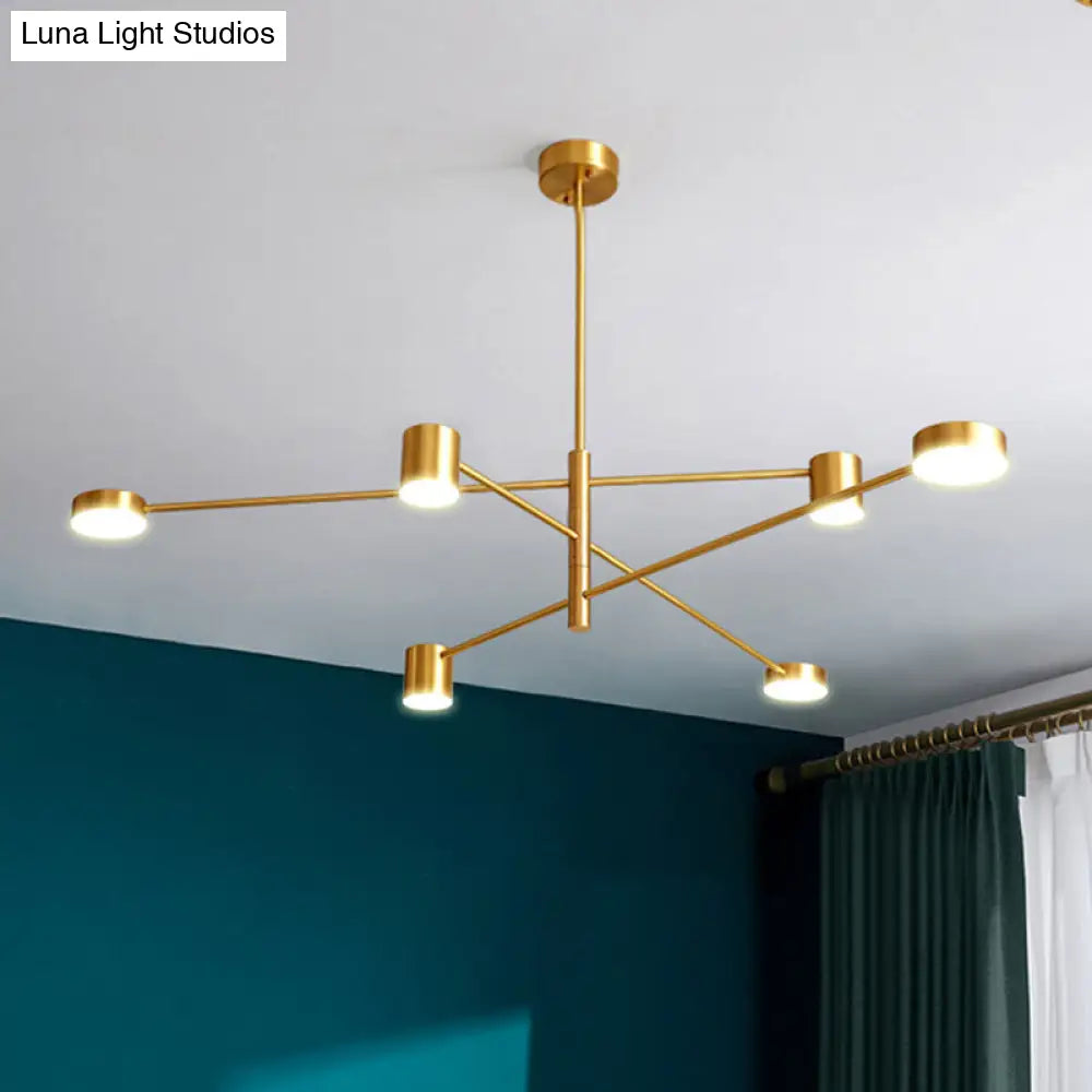 Modern Gold Pendant Ceiling Light With Flat Metal Discs 6 /