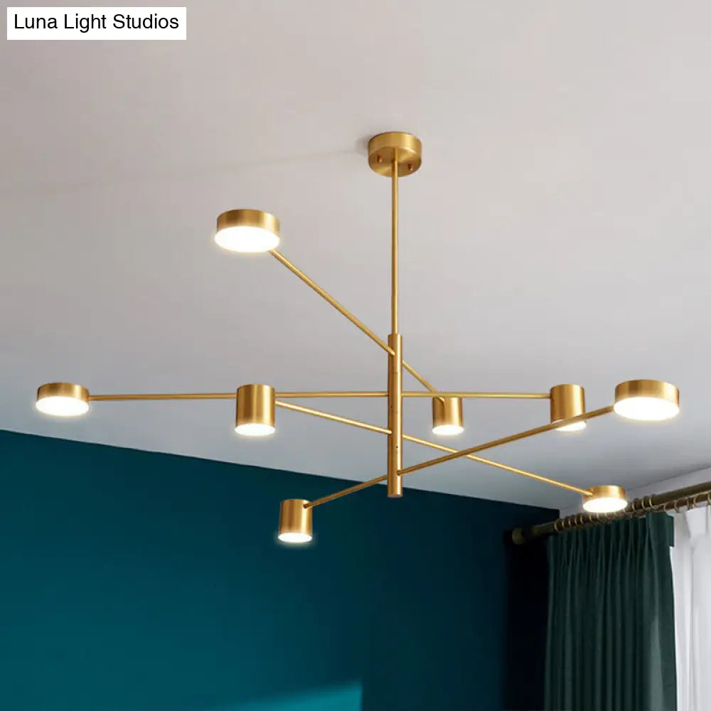 Modern Gold Pendant Ceiling Light With Flat Metal Discs 8 /