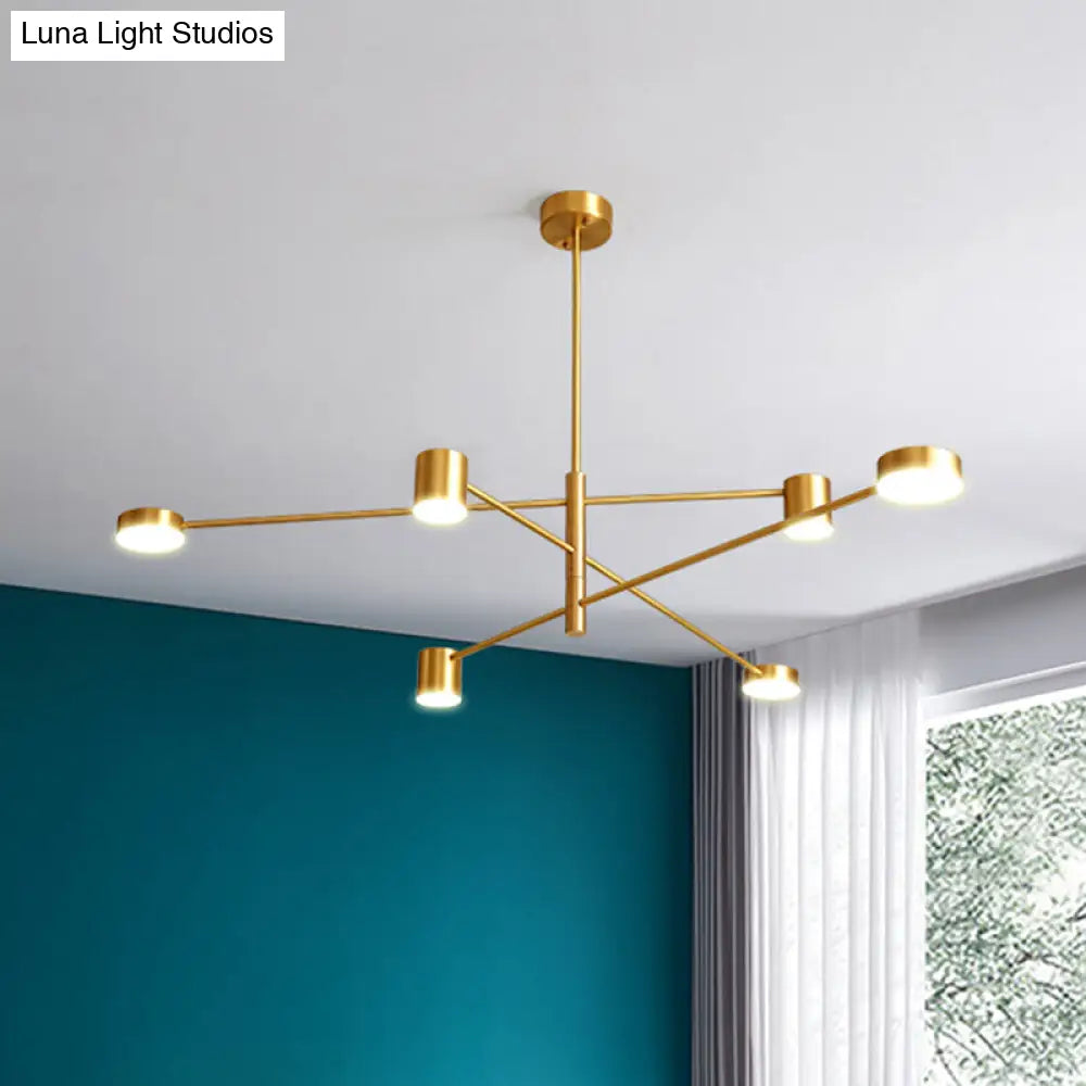 Modern Gold Pendant Ceiling Light With Flat Metal Discs