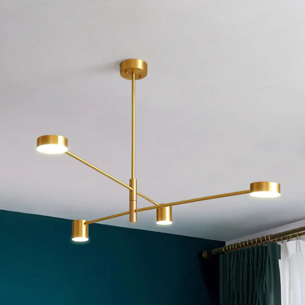 Modern Gold Pendant Light With Flat Discs - Hanging Ceiling Fixture 4 /