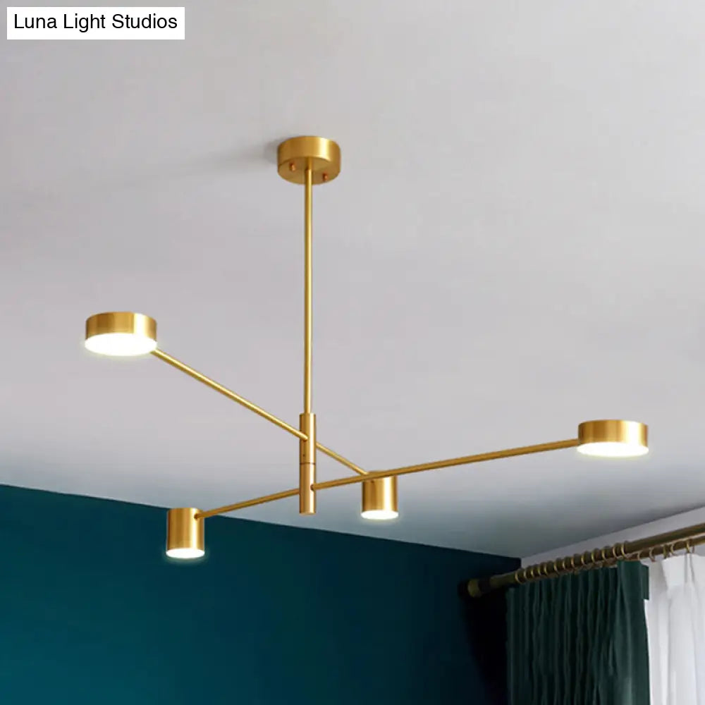 Modern Gold Pendant Ceiling Light With Flat Metal Discs 4 /